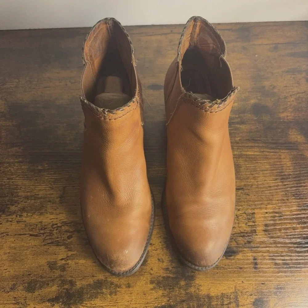 Pikolinos Leather Ankle Boots Womens 9-9.5‎ Brandy Handstitch Trim